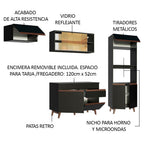 Cocina Integral Reims 2.60 m con Encimera Negro 01
