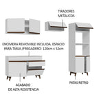 Cocina Integral Reims 2.60 m con Encimera Blanco 09