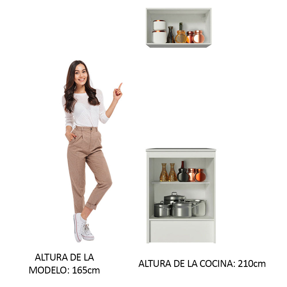 Kit Mueble de Cocina Superior y Mueble Bajo Topazio 60 cm