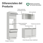 Cocina Integral Topazio Pop 1.80 m con Encimera Blanco