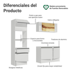 Cocina Integral Diamante Pop 1.80 m con Encimera Blanco