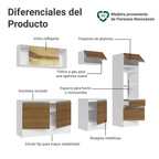 Cocina Integral Diamante 2.40 m con Encimera Blanco/Marrón 06