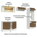 Cocina Integral Diamante 2.60 m con Encimera Blanco/Marrón