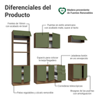 Cocina Integral Vik 2.70 Metros Marrón/Verde 01