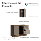 Conjunto de Mueble para Baño Agata 1.20 m 3 Puertas 3 Cajones Marrón/Crema