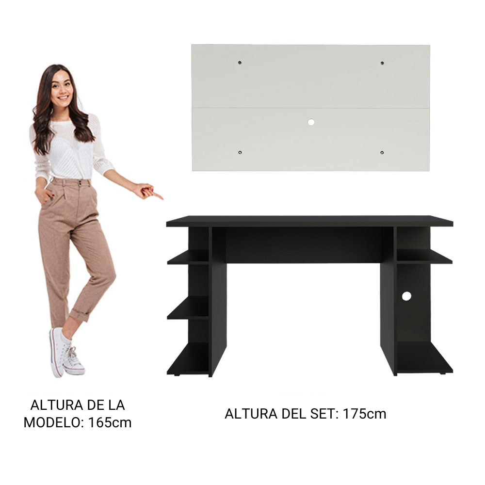 Escritorio Gamer Moderno + Panel para TV Hasta 50 Pulgadas