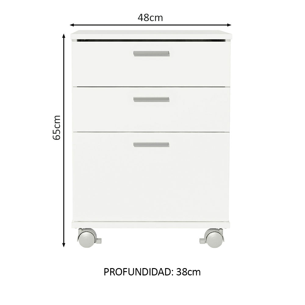 Escritorio de Oficina Industrial y Cajonera Madesa MarrónBlanco
