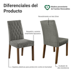 Juego de Comedor Tainá con 2 Sillas Marrón/Plateado