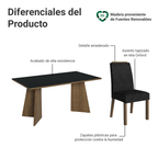Juego de Comedor Soho con 6 Sillas Marrón/Negro/Oxford