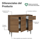Buffet Aparador Vajillero Madesa 105 cm Marrón