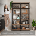 Armario Estante Organizador Multiuso Madesa con 10 Niveles 118 cm Marrón/Negro