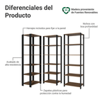 Estante Organizador Multiuso Madesa de 15 Repisas 177 cm Marrón/Negro