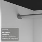 Clóset Monaco 3 Puertas Corredizas 1 Espejo Negro/Blanco 170 cm x 205 cm x 51 cm