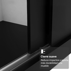 Clóset Reno 3 Puertas Corredizas con Espejos Negro 180 cm x 205 cm x 54 cm