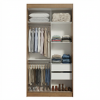 Clóset Tokio 2 Puertas Corredizas con Espejos Marrón/Negro 218 cm x 109 cm x 54 cm