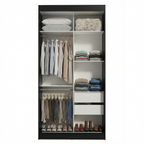 Clóset Tokio 2 Puertas Corredizas 1 Espejo Negro 218 cm x 109 cm x 54 cm
