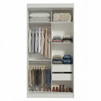 Clóset Tokio 2 Puertas Corredizas con Espejos Blanco/Marrón 218 cm x 109 cm x 54 cm
