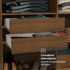 Closet Venus 4 Cajones 2 Barrales 12 Nichos Marrón