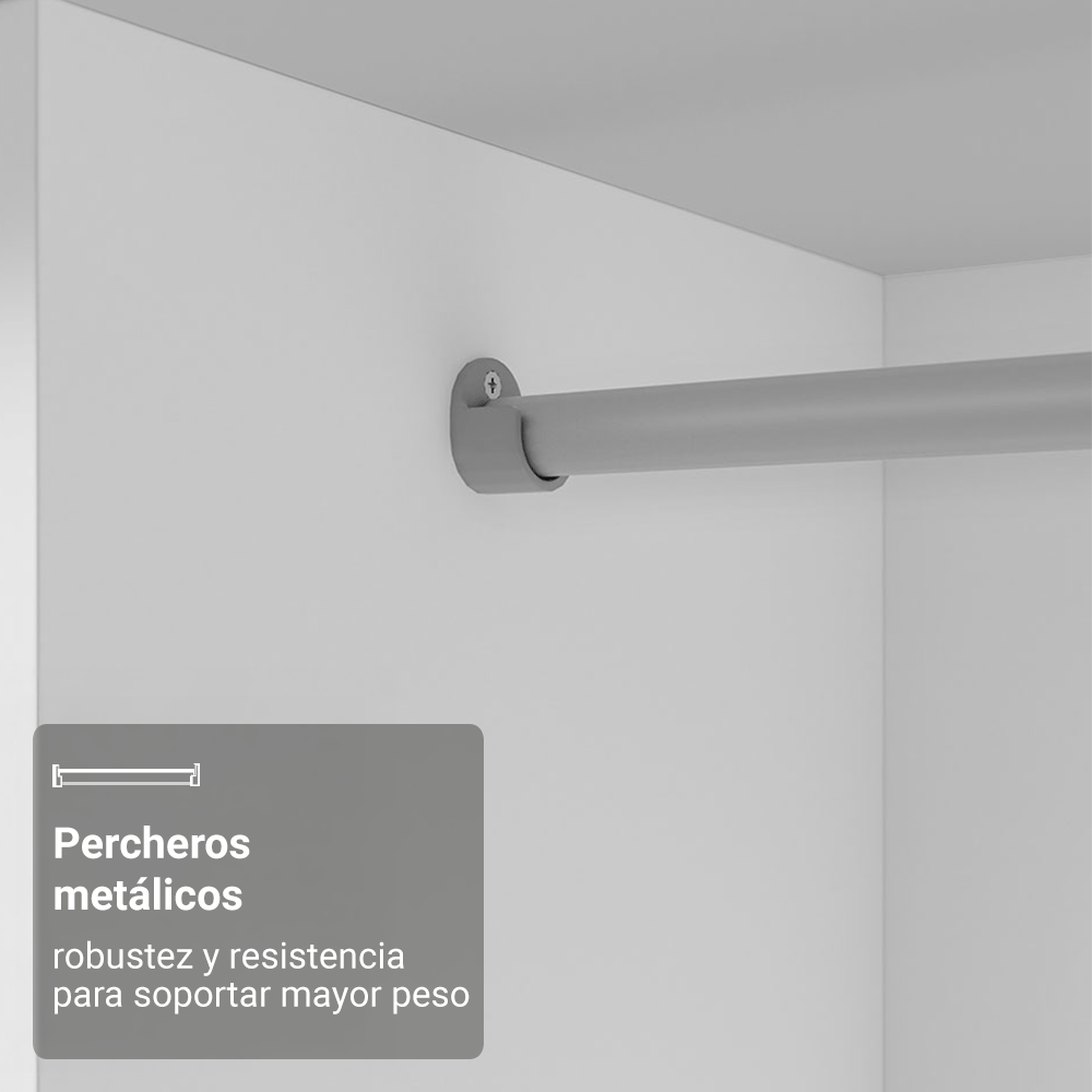Closet Max 2 Puertas Corredizas 1 Espejo Blanco 183 cm x 119 cm x 54 cm