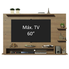 Centro de Entretenimiento Panel para TV Alfa Hasta 60 Pulgadas Marrón