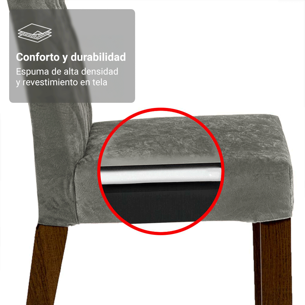 Kit 2 Sillas de Comedor Madesa 4256 Silver