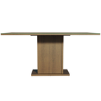 Mesa de Comedor Rectangular 6 Puestos con Tablero de Madera y Cristal Marrón