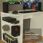 Escritorio Gamer Moderno para PC y Consola Blanco