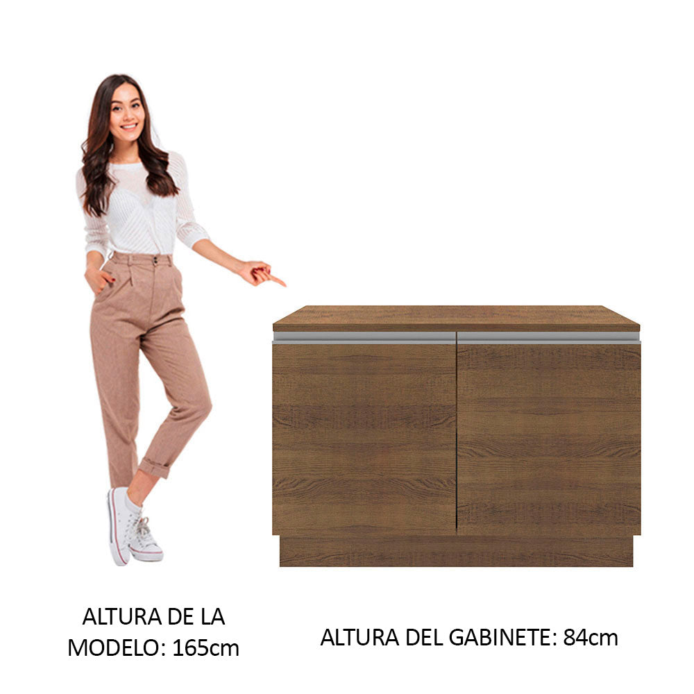 Mueble de Cocina Bajo Glamy 1.20 m 2 Puertas con Encimera Marrón