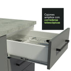Mueble de Cocina Bajo Agata 1.20 m 2 Puertas 3 Cajones Blanco/Gris