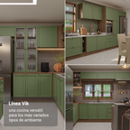 Mueble de Cocina Bajo Vik 1.20m 2 Prts 3 Cajones + Encimera