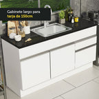 Mueble de Cocina Bajo Glamy 1.50 m 2 Puertas 2 Cajones Blanco