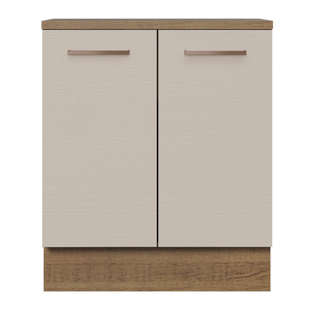 Mueble de Cocina Bajo Agata 70 cm 2 Puertas Marrón/Crema