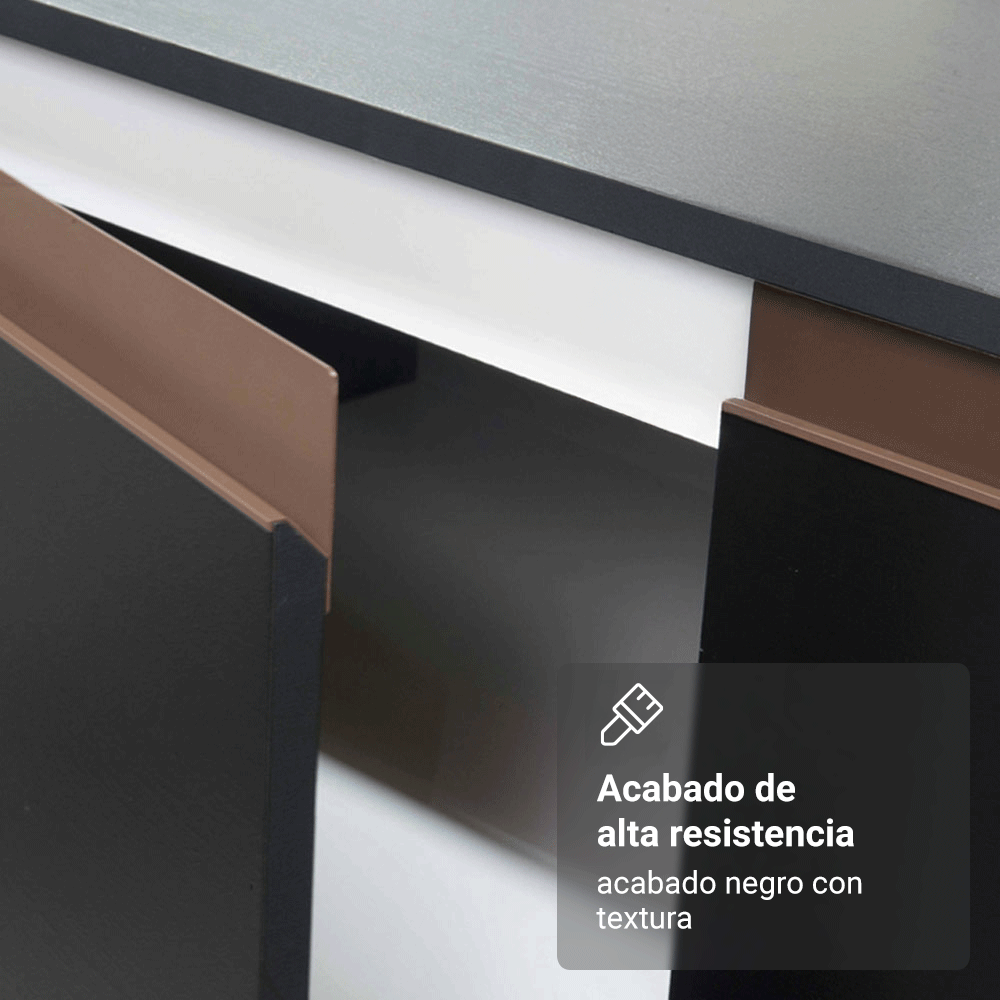 Mueble de Cocina Bajo Reims 70 cm 2 Puertas Negro