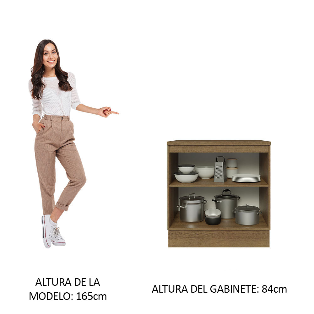 Mueble de Cocina Bajo Glamy 80 cm 2 Puertas Marrón/Blanco