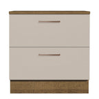 Mueble de Cocina Bajo Agata 80 cm 2 Cajones Marrón/Crema