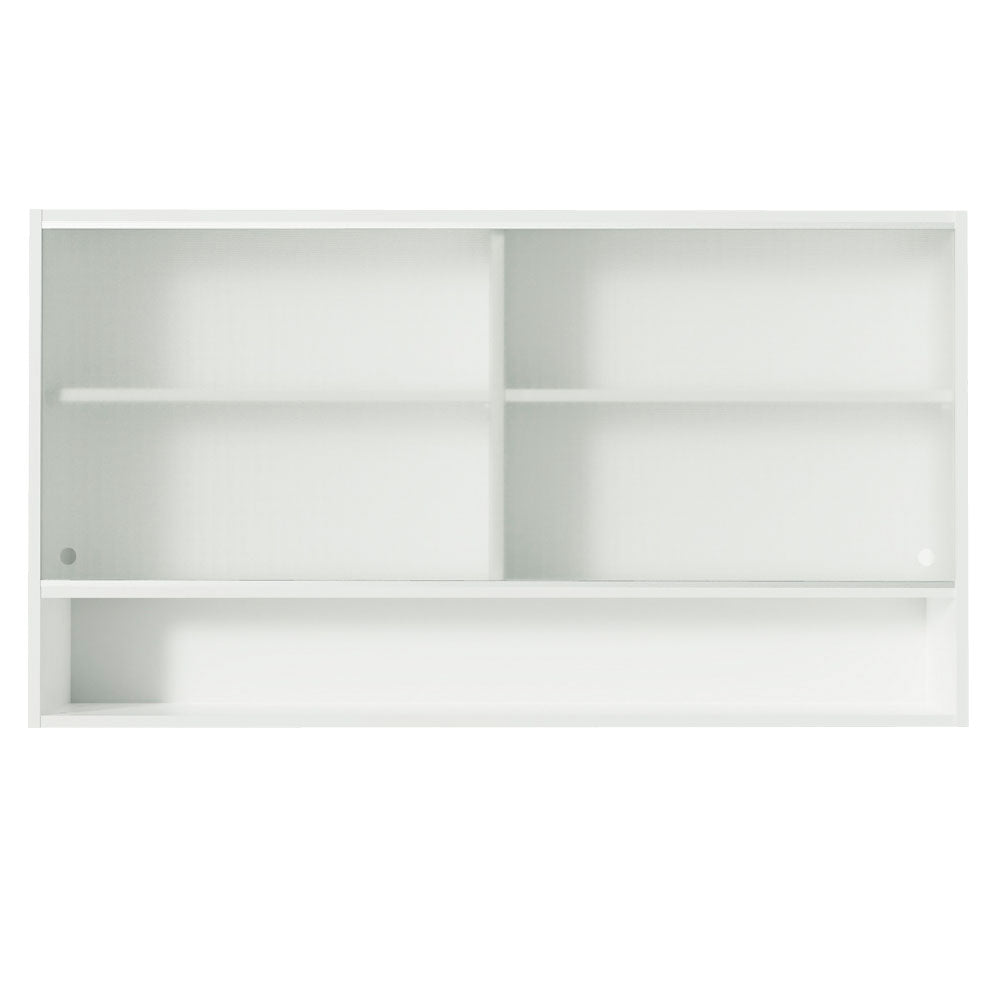 Mueble de Cocina Superior Glamy 1.20 m 2 Puertas Corredizas de Cristal 1 Nicho Blanco