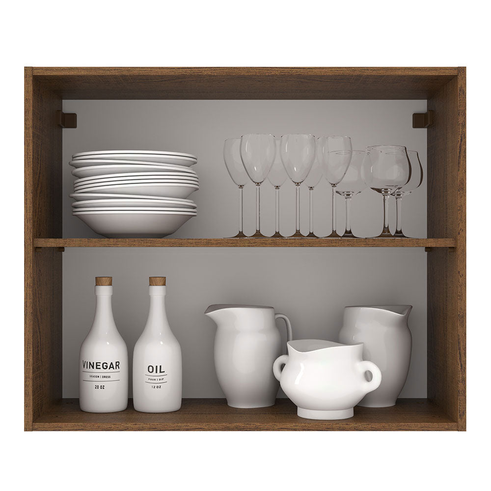 Mueble de Cocina Superior Agata 80 cm 2 Puertas Marrón/Blanco