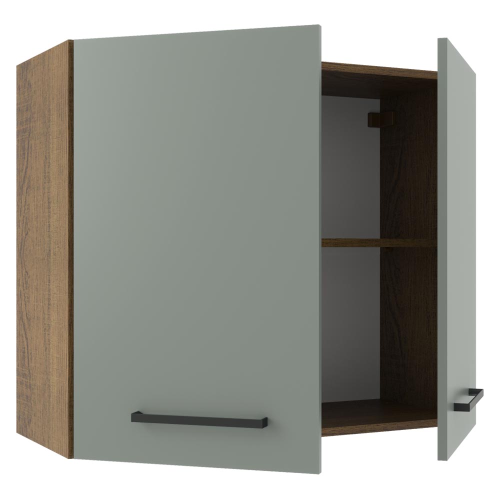 Mueble de Cocina Superior Agata 80 cm 2 Puertas Marrón/Gris