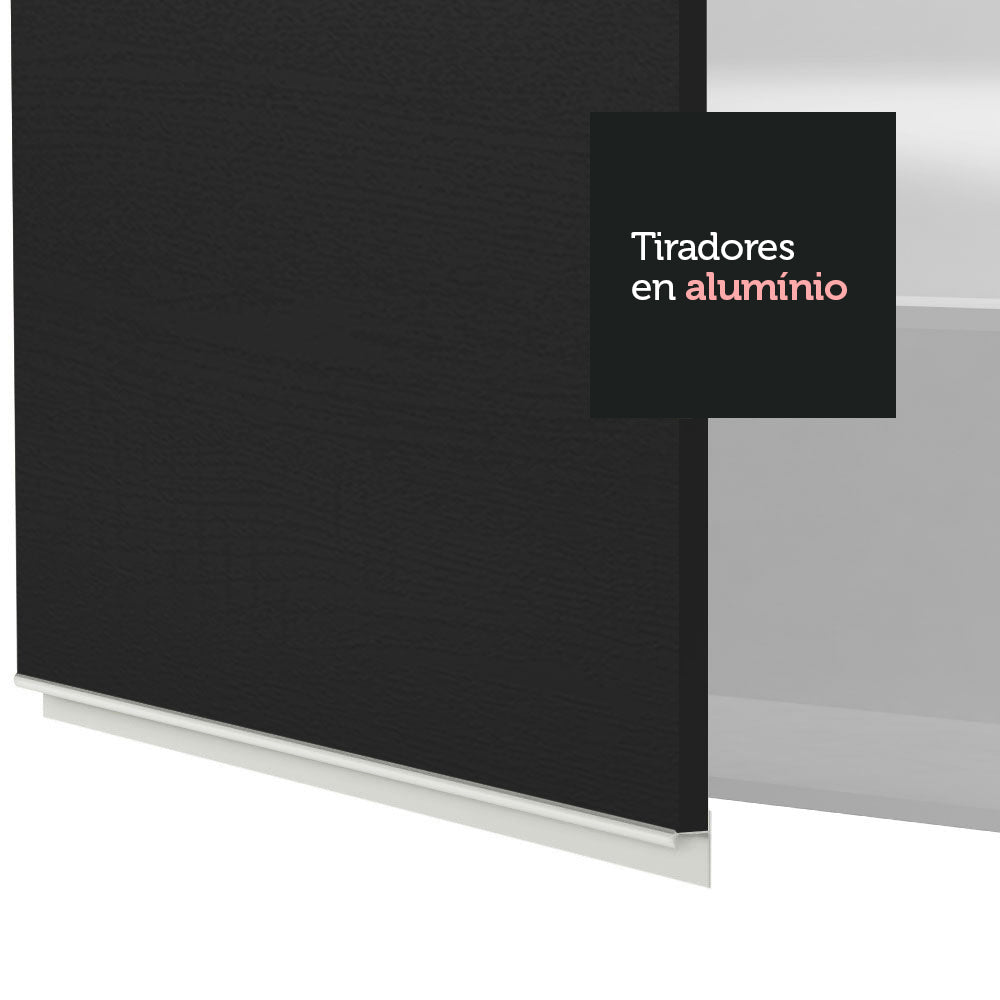 Mueble de Cocina Superior Madesa Glamy 80 cm 1 Puerta Abatible Blanco/Negro