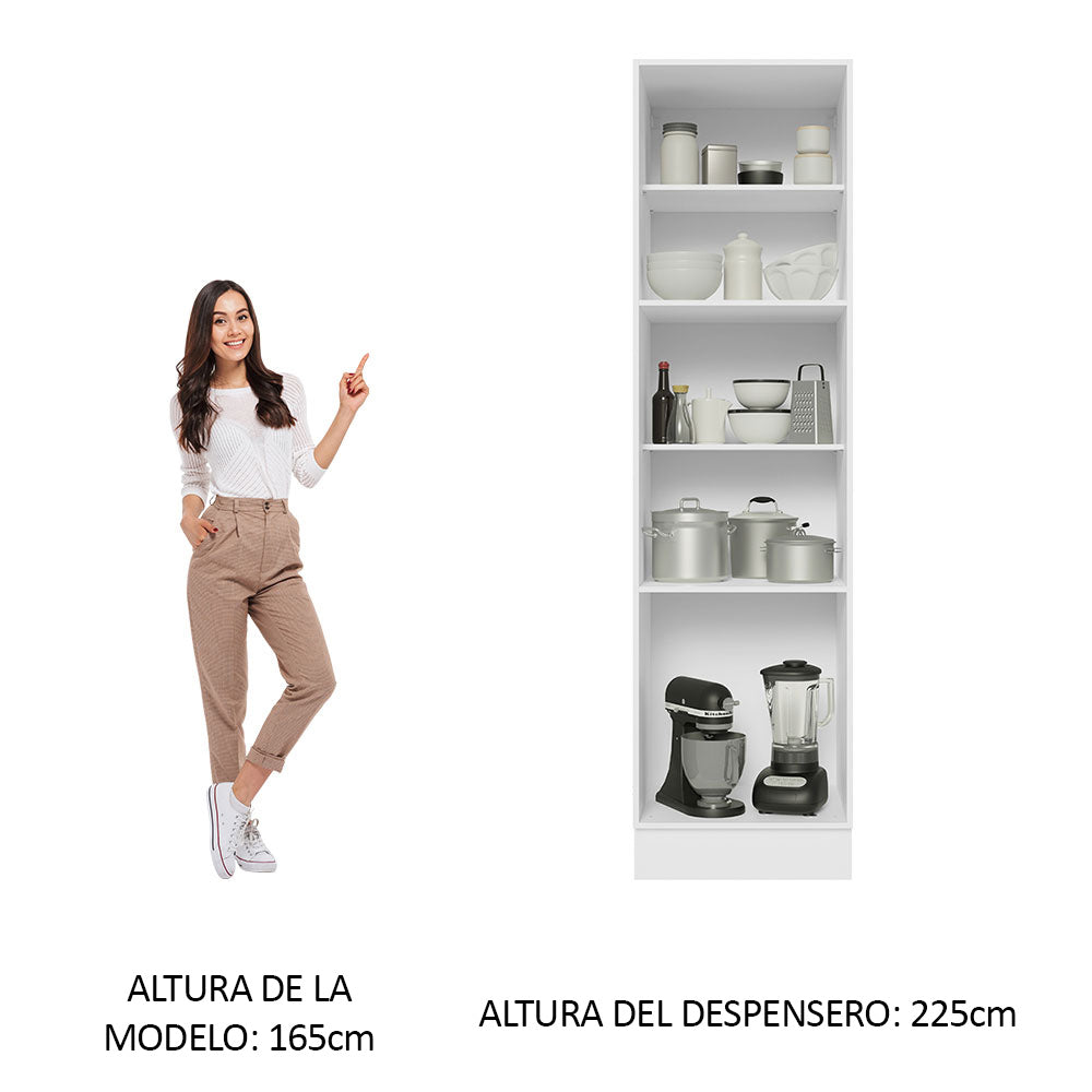 Mueble de Cocina Armario Vertical Glamy 3 Puertas Blanco