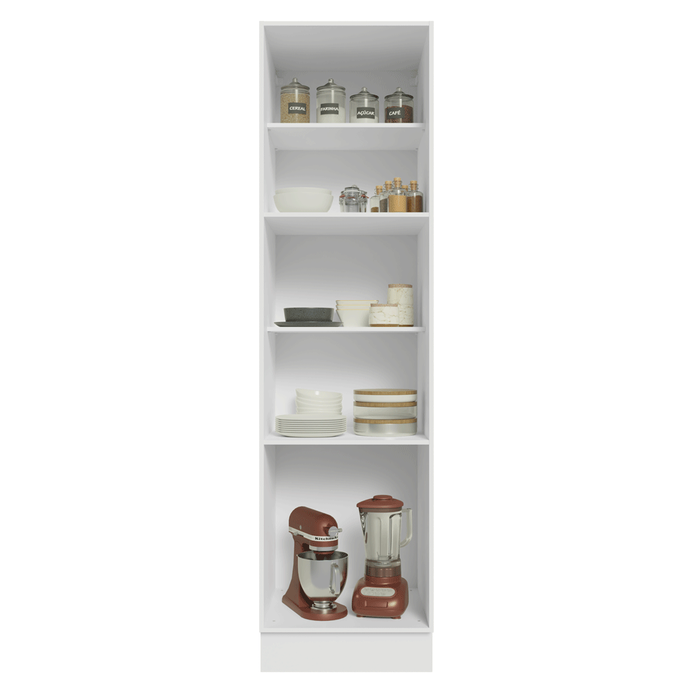 Mueble de Cocina Armario Vertical Vik 60 cm con 3 Puertas Blanco/Gris