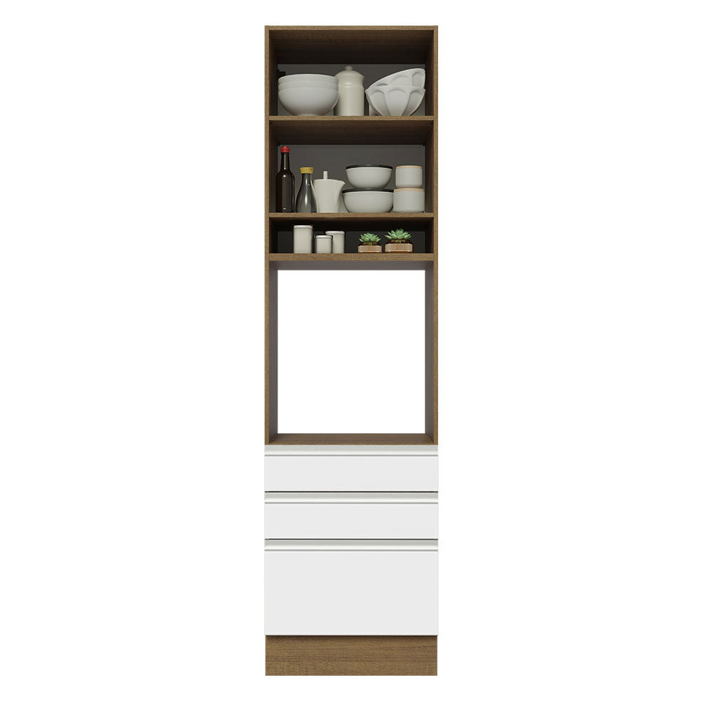 Mueble de Cocina para Hornos Glamy 60 cm Marrón/Blanco