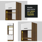 Mueble de Cocina para Hornos Agata 70 cm Marrón/Blanco