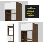 Mueble de Cocina para Hornos Glamy 70 cm Marrón/Blanco