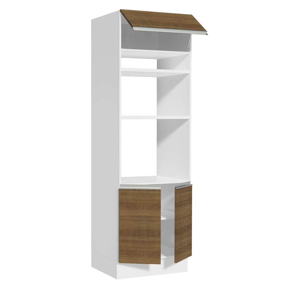 Mueble de Cocina para Hornos Glamy 70 cm Blanco/Marrón