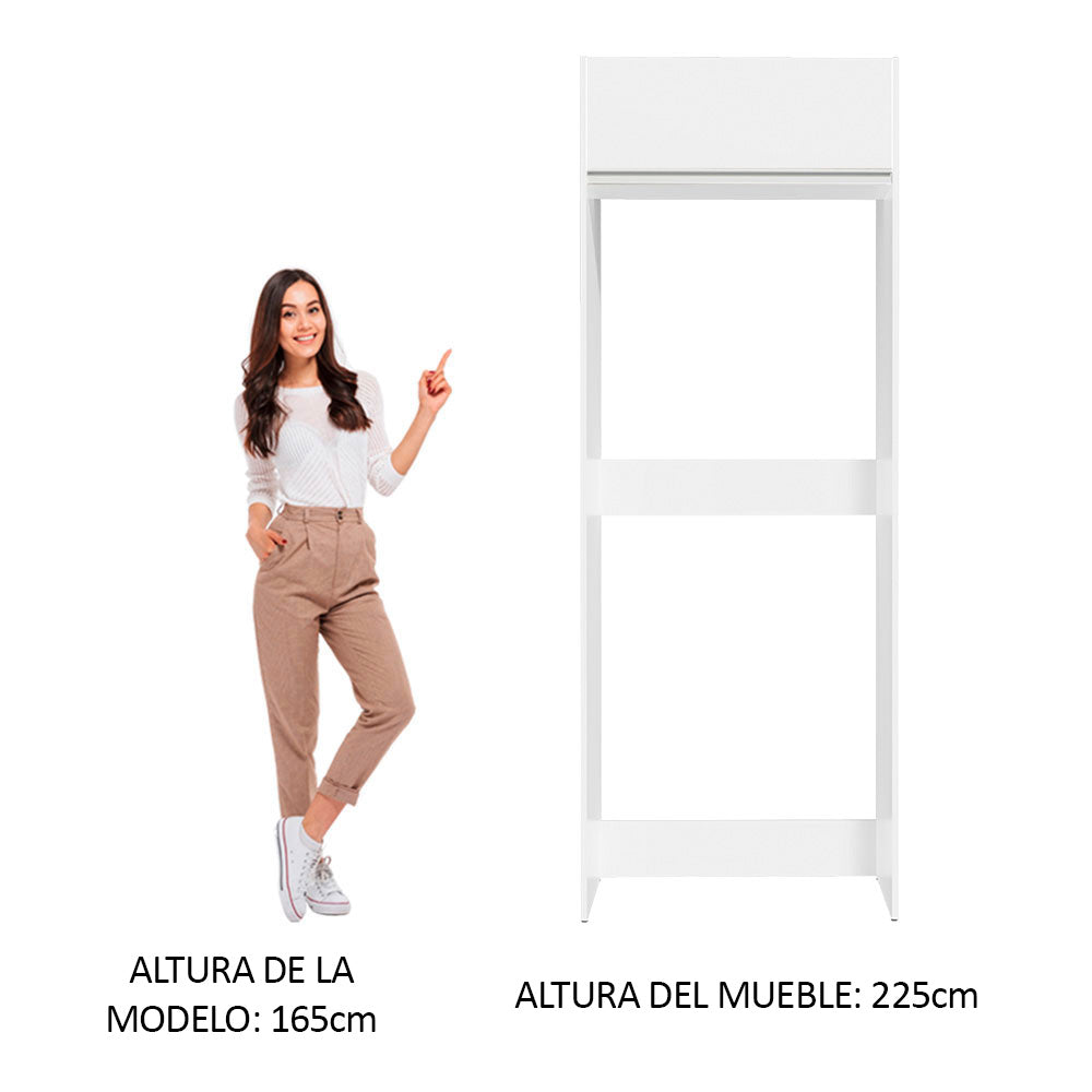 Mueble de Cocina para Nevera Glamy 1 Puerta Abatible Blanco