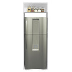 Mueble de Cocina para Nevera Glamy 1 Puerta Abatible Blanco/Negro