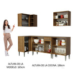 Cocina Integral de Esquina Emilly Open 2.90 m Marrón