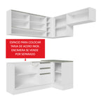 Cocina Integral de Esquina Glamy 3.50 m Blanco 06