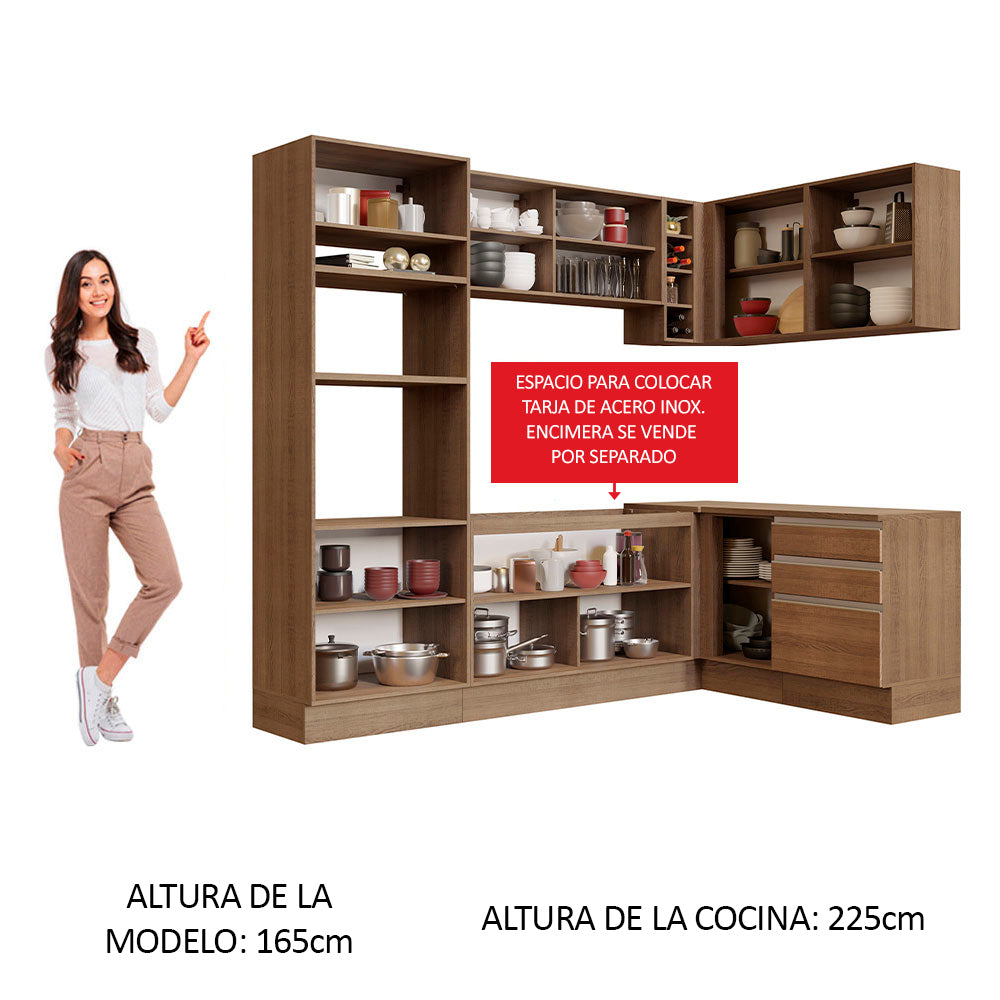 Cocina Integral de Esquina Glamy 4.00 m Marrón 02